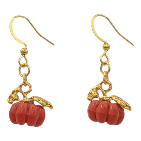 Pumpkin Dangle Earrings – Cute Fall Accessory - Picture 1 of 5